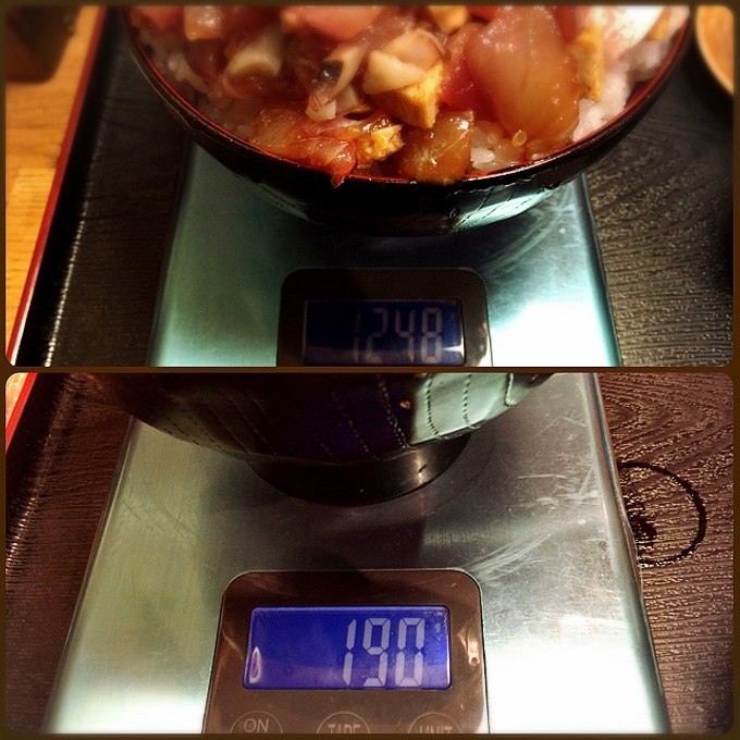 玄海寿司　重量、測量、軽量