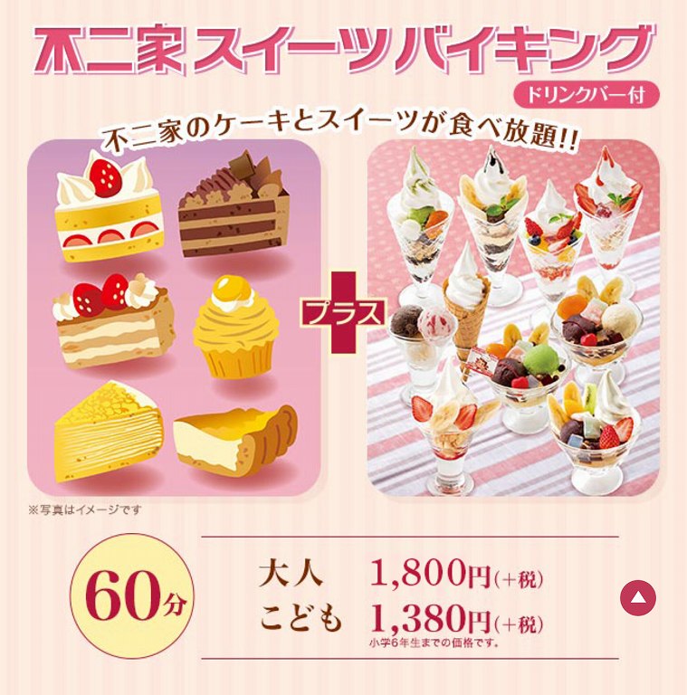 不二家スイーツバイキング ケーキ食べ放題が値下げのニュース 朗報 食べて埼玉