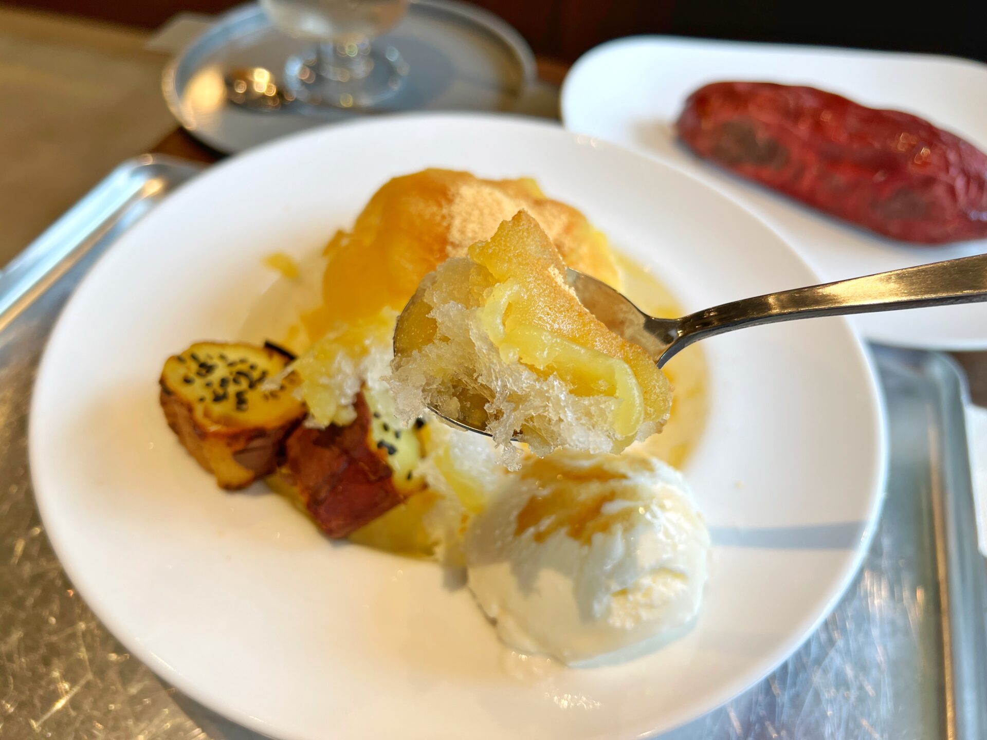 朝霞市「OIMO BIYORI」焼き芋やサンデーが人気のカフェにかき氷が登場してた